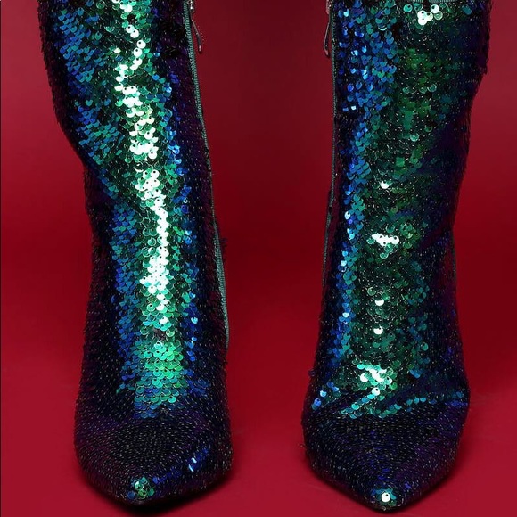 Sequin Reflector Heel Booties - Picture 7 of 7